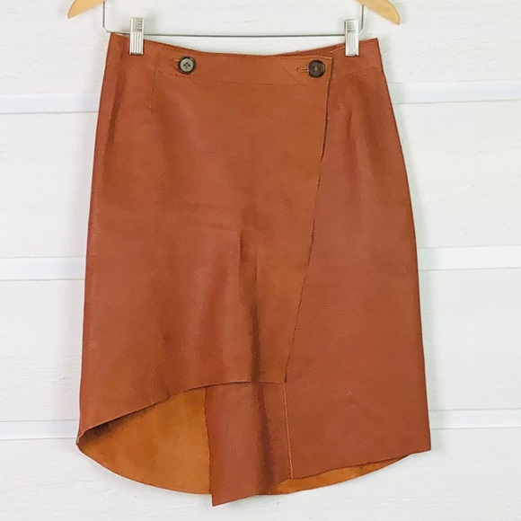 Illia Dresses & Skirts - ILLIA Buckskin Suede Asymmetrical Wrap Skirt